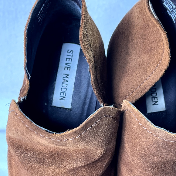Steve Madden Booties Womens 10M Adelphie V Cut Western Booties Brown Suede - Picture 9 of 11